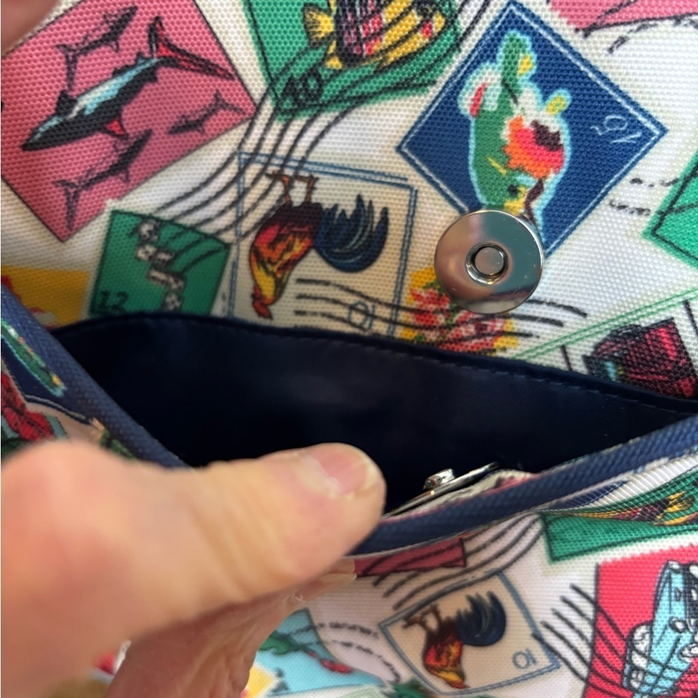 Vera Bradley Postage Stamp Large Crossbody Purse - Picture 3 of 16